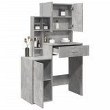 Dressing Table with Cabinet Concrete Grey 80x35x132 cm 848237