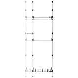 Telescopic Wardrobe System with Rods and Shelf Aluminium 321114