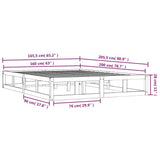Bed Frame without Mattress 160x200 cm Solid Wood 820806