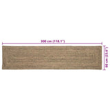 Area Rugs Natural and Black 60 x 300 cm Jute 42010490
