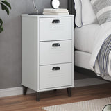 ZNTS Bedside Cabinet VIKEN White Solid Wood Pine 374917