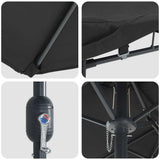 Garden Parasol Black 385 x 209 x 244 cm Polyester and Steel 42003281