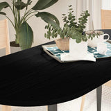Table Top Dark Brown 140x60x2 cm Solid Wood Oak Oval 4009080