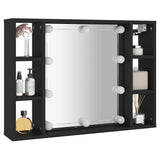 Mirror Cabinet Black Engineered wood, acrylic Medium 808856