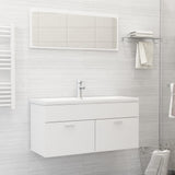 Sink Cabinet with Built-in Basin White Engineered Wood 3070847