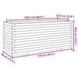 Garden Planter Wax Brown 110x40x49.5 cm Solid Wood Pine 3282561