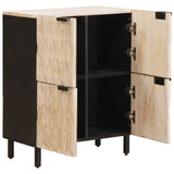 Sideboard White Wash Finish 60 x 33 x 75 cm Solid Mango Wood 4017890