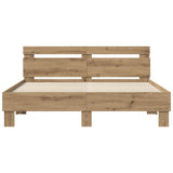 Bed Frame Artisan Oak 120 x 200 cm Engineered Wood 3417314