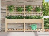 Garden Planter Beige 161 x 46 x 152.5 cm Solid Fir Wood 42006572
