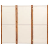 3-Panel Room Divider Cream White 210x180 cm 319183
