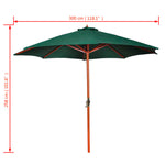 ZNTS Garden Parasol Green 258 cm 40436