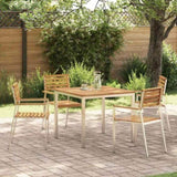 Garden Dining Set 5 pcs Solid Acacia Wood and Stainless Steel 3334774