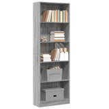 Bookcase Grey Sonoma 60x24x176 cm Engineered Wood 857826