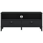 ZNTS TV Cabinet VIKEN Black Solid Wood Pine 374930