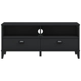 ZNTS TV Cabinet VIKEN Black Solid Wood Pine 374930