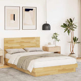 Bed Frame with Headboard without Mattress 120x190 cm Small Double Solid Wood Oak 3324141