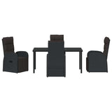 Garden Dining Set with Cushion 5 pcs Black Poly Rattan 3379530