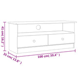 TV Cabinet with Drawers ALTA 100x35x41 cm Solid Wood Pine 353933
