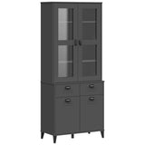 Highboard VIKEN Anthracite Grey 80x40x190 cm Solid Wood Pine 3207149