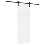 Sliding Door 78 x 211 cm Engineered Wood White and Black 3449904