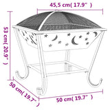 Fire Pit with Poker 50 cm XXL Steel 360065