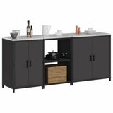 Kitchen Storage Set HATTEM 3 pcs Black Cold-rolled Steel 3392701