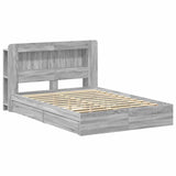 Bed Frame with Storage Grey Sonoma 160 x 200 cm Engineered Wood 3433680