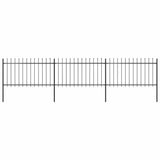 Garden Fence with Spear Top Steel 537x100 cm Black 277613