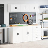 Garage Cabinets 6 pcs White Engineered Wood 3328341