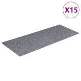 Stair Mats Self-adhesive 15 pcs 60x25 cm Light Grey Rectangular 326915