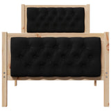 Bed Frame with Headboard Black 75 x 190 cm Solid Pine Wood 878441