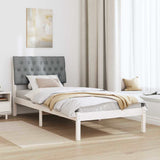 Bed Frame with Upholstered Headboard White 90 x 200 cm 878848