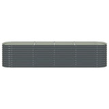 45521 Garden Raised Bed 400x80x81 cm Galvanised Steel Grey