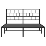 Metal Bed Frame without Mattress with Headboard Black 120x200cm 355657
