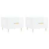 Coffee Tables 2pcs High Gloss White 50x50x40 cm Engineered Wood 829369