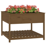 Planter with Shelf Honey Brown 111.5x111.5x81 cm Solid Wood Pine 823804