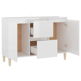 ZNTS Sideboard High Gloss White 101x35x70 cm Engineered Wood 806109