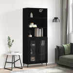 Highboard Black 69.5x34x180 cm Engineered Wood 3189334