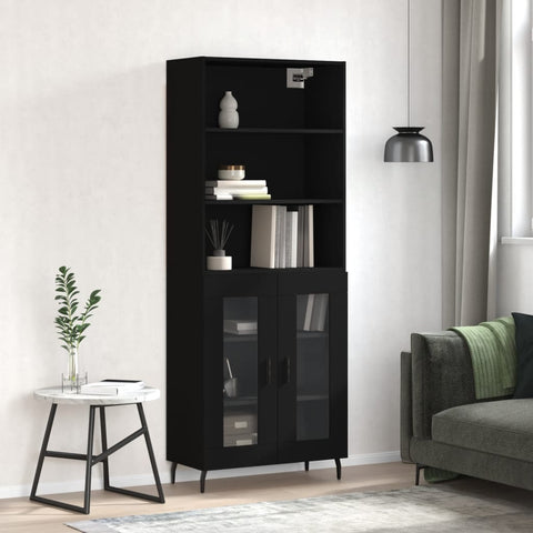 Highboard Black 69.5x34x180 cm Engineered Wood 3189334