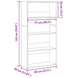Bookcase White 80x30x152 cm Engineered Wood 857940