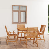 Outdoor Dining Set Natural Wood Solid Acacia wood 5-Piece Durable 3057843