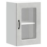 Kitchen Wall Cabinet with Glass Door Kalmar Concrete Grey Engineered Wood 853531