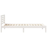 Bed Frame with Headboard White 100 x 220 cm Solid Pine Wood 872330
