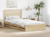 Bed Frame with Drawer Sonoma Oak 100 x 200 cm Engineer Wood 3411525