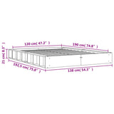 Bed Frame without Mattress Wax Brown 120x190 cm Small Double Solid Wood Pine 844434
