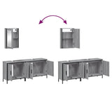 3 Piece Bathroom Furniture Set Grey Sonoma Engineered Wood 3214793