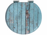 Soft-Close Toilet Seat Blue 44 x 38 cm MDF board 42027180