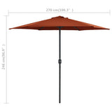 Garden Parasol with Aluminium Pole 270x246 cm Terracotta 47349