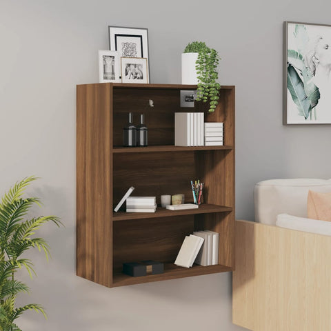 ZNTS Hanging Wall Cabinet Brown Oak 69.5x32.5x90 cm 817401