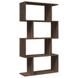 ZNTS Room Divider Bookcase 4-Tier Brown Oak 70x24x129 cm Engineered Wood 858108